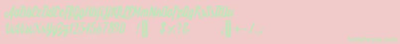 Bukarest Font – Green Fonts on Pink Background