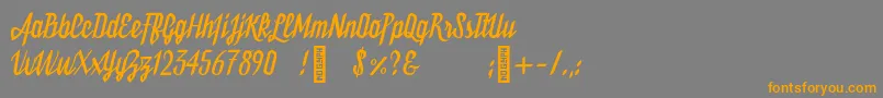 Bukarest Font – Orange Fonts on Gray Background