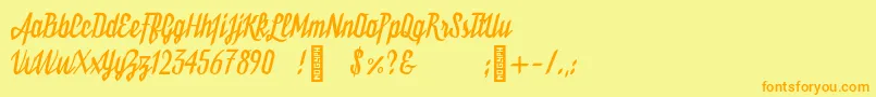 Bukarest Font – Orange Fonts on Yellow Background
