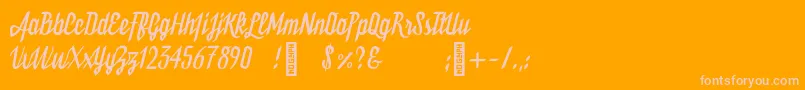 Bukarest Font – Pink Fonts on Orange Background