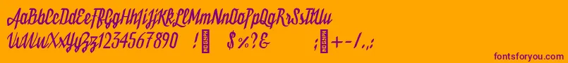 Bukarest Font – Purple Fonts on Orange Background