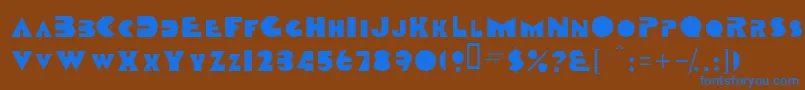 Tobagoscapssskフォントについての詳細 フォントTobagoscapsssk – 茶色の背景に青い文字