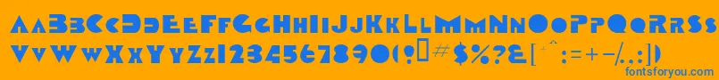 Tobagoscapsssk Font – Blue Fonts on Orange Background