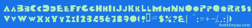 Tobagoscapsssk Font – Green Fonts on Blue Background