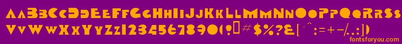 Tobagoscapsssk Font – Orange Fonts on Purple Background