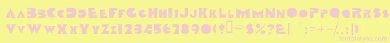 Tobagoscapsssk Font – Pink Fonts on Yellow Background