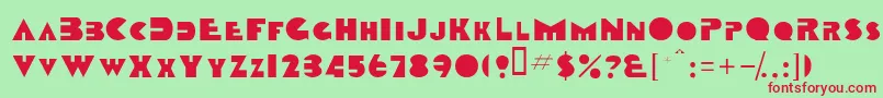 Tobagoscapsssk Font – Red Fonts on Green Background