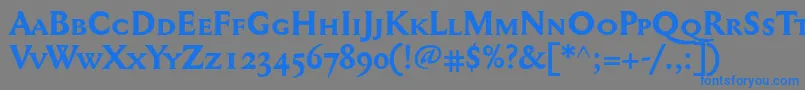 Mediaevalsc+OsfBold Font – Blue Fonts on Gray Background