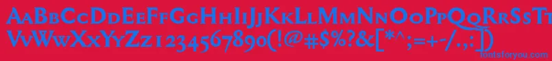 Mediaevalsc+OsfBold Font – Blue Fonts on Red Background
