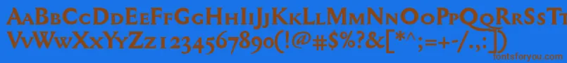 Mediaevalsc+OsfBold Font – Brown Fonts on Blue Background
