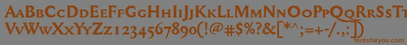 Mediaevalsc+OsfBold Font – Brown Fonts on Gray Background