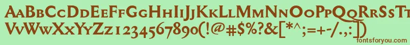 Mediaevalsc+OsfBold Font – Brown Fonts on Green Background