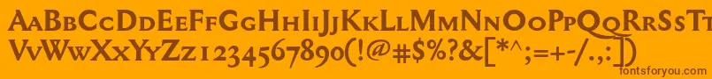 Mediaevalsc+OsfBold Font – Brown Fonts on Orange Background