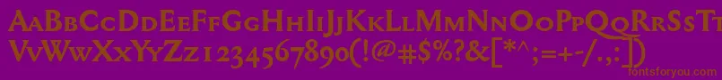 Mediaevalsc+OsfBold Font – Brown Fonts on Purple Background