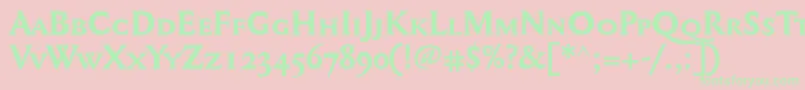 Mediaevalsc+OsfBold Font – Green Fonts on Pink Background