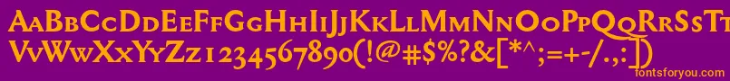 Mediaevalsc+OsfBold Font – Orange Fonts on Purple Background