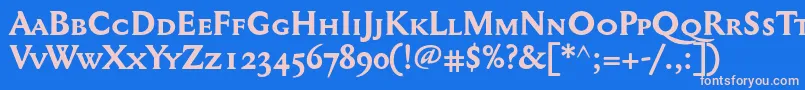 Mediaevalsc+OsfBold Font – Pink Fonts on Blue Background