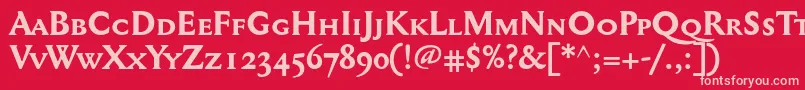 Mediaevalsc+OsfBold Font – Pink Fonts on Red Background
