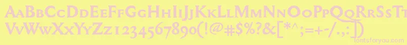 Mediaevalsc+OsfBold Font – Pink Fonts on Yellow Background