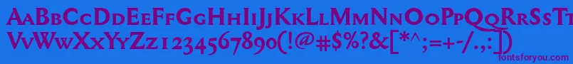 Mediaevalsc+OsfBold Font – Purple Fonts on Blue Background