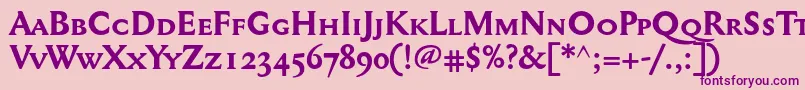 Mediaevalsc+OsfBold Font – Purple Fonts on Pink Background