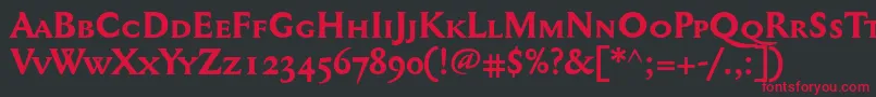 Mediaevalsc+OsfBold Font – Red Fonts on Black Background