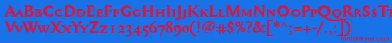 Mediaevalsc+OsfBold Font – Red Fonts on Blue Background