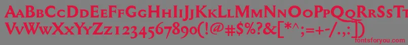 Mediaevalsc+OsfBold Font – Red Fonts on Gray Background