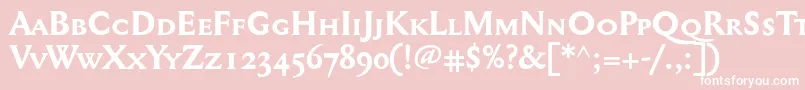 Mediaevalsc+OsfBold Font – White Fonts on Pink Background