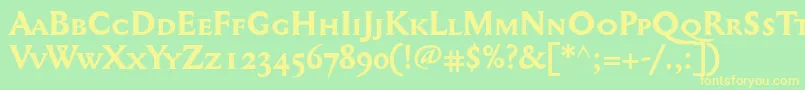 Mediaevalsc+OsfBold Font – Yellow Fonts on Green Background