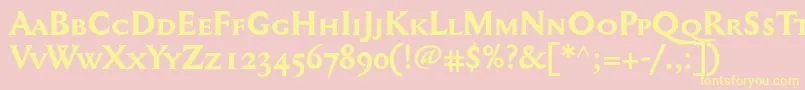 Mediaevalsc+OsfBold Font – Yellow Fonts on Pink Background