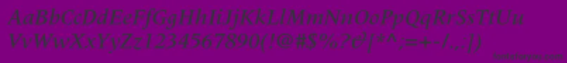 MeridienltstdMediumitalic Font – Black Fonts on Purple Background