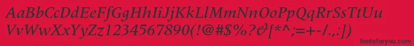 MeridienltstdMediumitalic Font – Black Fonts on Red Background