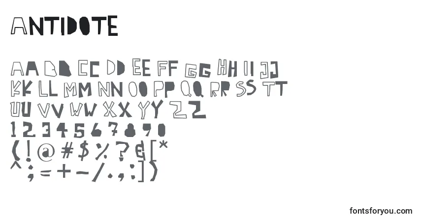 Fuente Antidote - alfabeto, números, caracteres especiales
