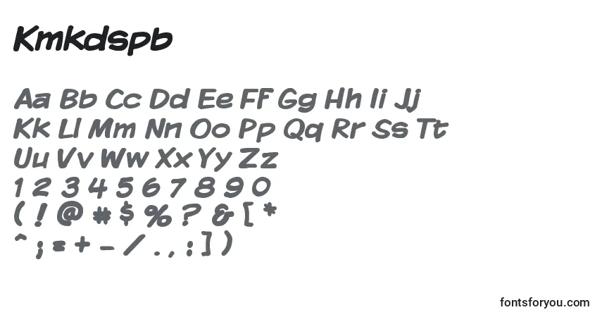 A fonte Kmkdspb – alfabeto, números, caracteres especiais