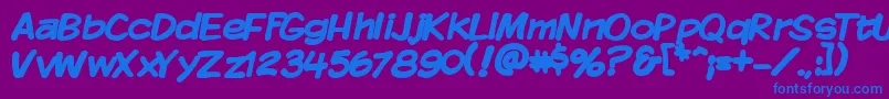 Kmkdspb Font – Blue Fonts on Purple Background