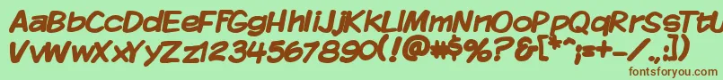 Kmkdspb Font – Brown Fonts on Green Background