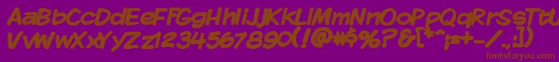 Kmkdspb Font – Brown Fonts on Purple Background