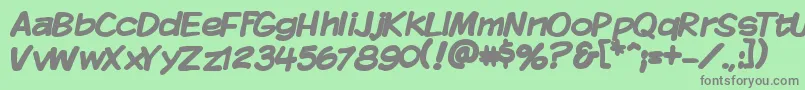 Kmkdspb Font – Gray Fonts on Green Background