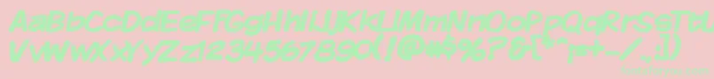 Kmkdspb-Schriftart – Grüne Schriften auf rosa Hintergrund