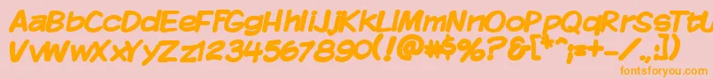 Czcionka Kmkdspb – pomarańczowe czcionki na różowym tle