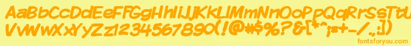 Kmkdspb Font – Orange Fonts on Yellow Background