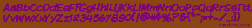 Kmkdspb Font – Purple Fonts on Brown Background