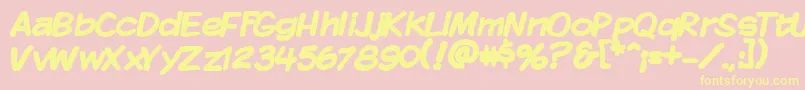 Police Kmkdspb – polices jaunes sur fond rose