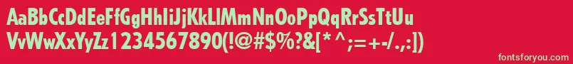 TempoLtHeavyCondensed Font – Green Fonts on Red Background