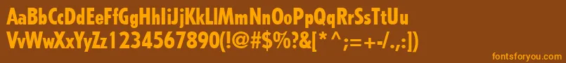TempoLtHeavyCondensed Font – Orange Fonts on Brown Background