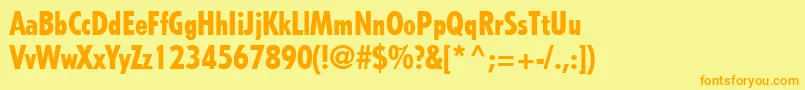Шрифт TempoLtHeavyCondensed – оранжевые шрифты на жёлтом фоне