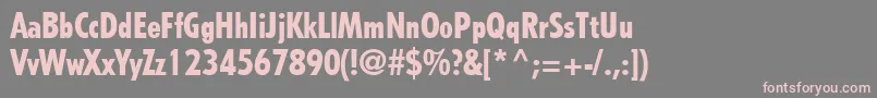 フォントTempoLtHeavyCondensed – 灰色の背景にピンクのフォント