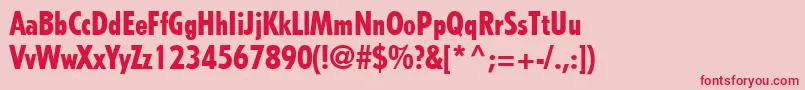 TempoLtHeavyCondensed-Schriftart – Rote Schriften auf rosa Hintergrund