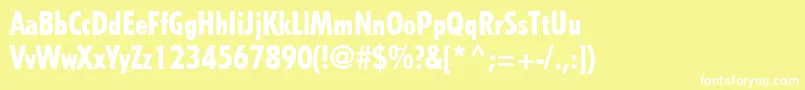 TempoLtHeavyCondensed Font – White Fonts on Yellow Background